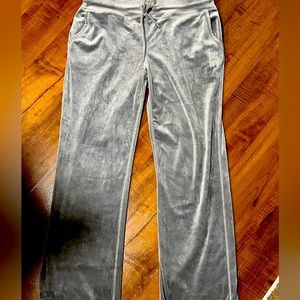 DKNY sport pants velvet material sliver color large
